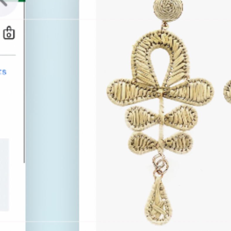 Panacea Woven Raffia Loop Drop Earring
